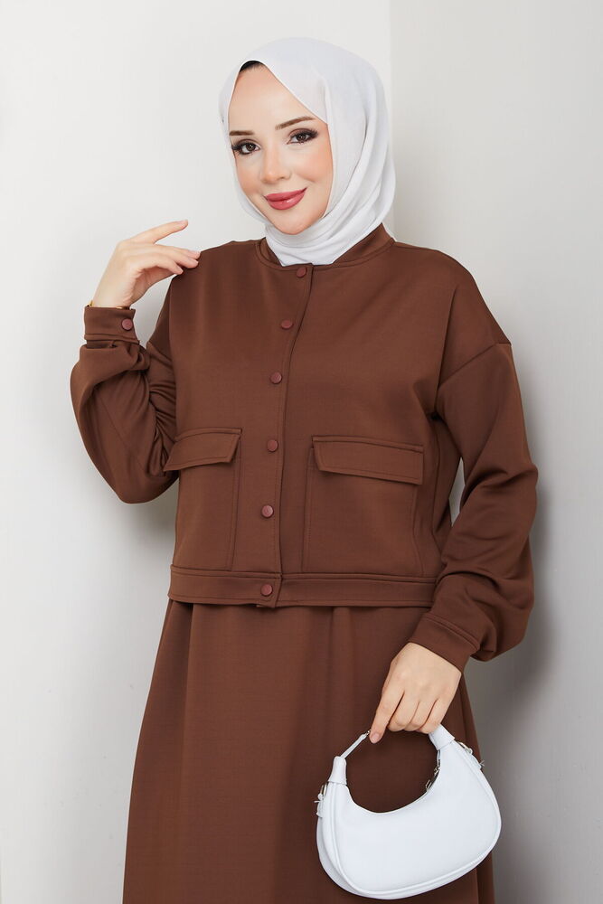 Scuba Bomber Ceket Kahve