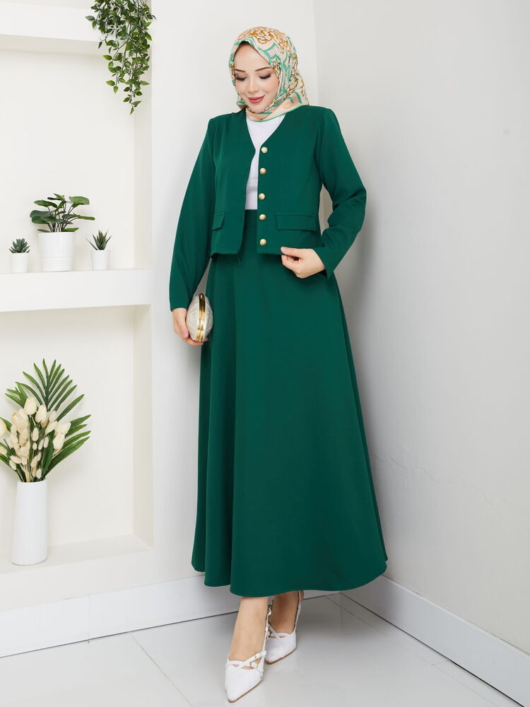 V Yaka Etekli Takım Zümrüt