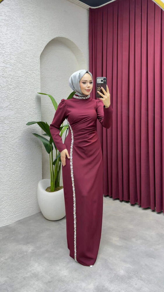 Fulya Drape Tasarım Abiye Bordo