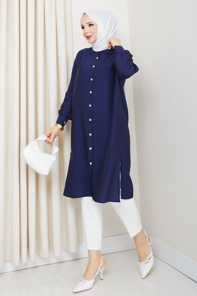 Yandan Yırtmaçlı Basic Tunik Laci