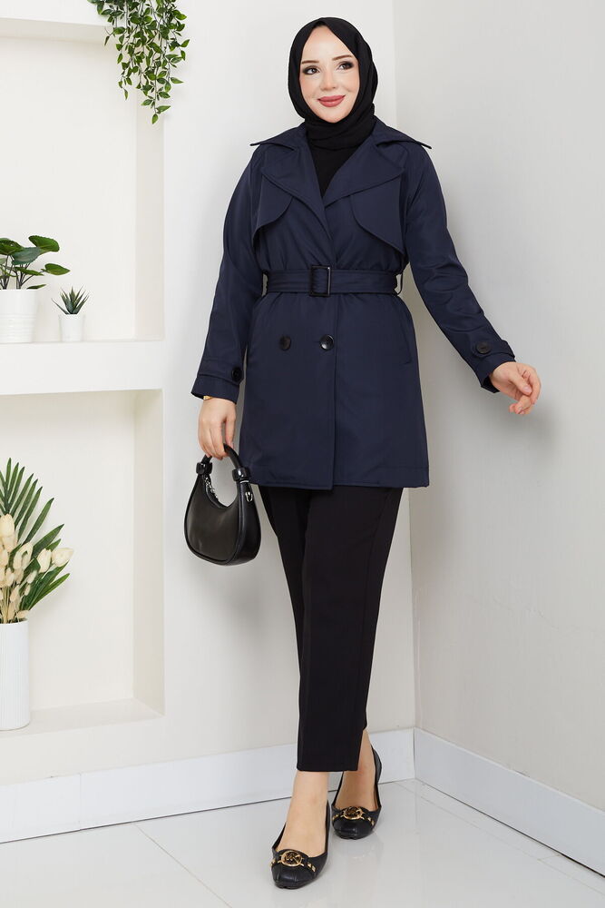 Kruvaze Yaka Trençkot Laci