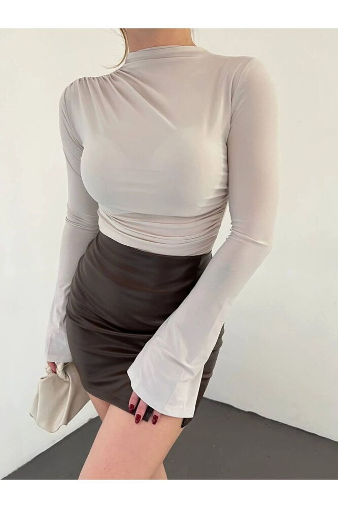 İspanyol Kol Sandy Bluz Bej