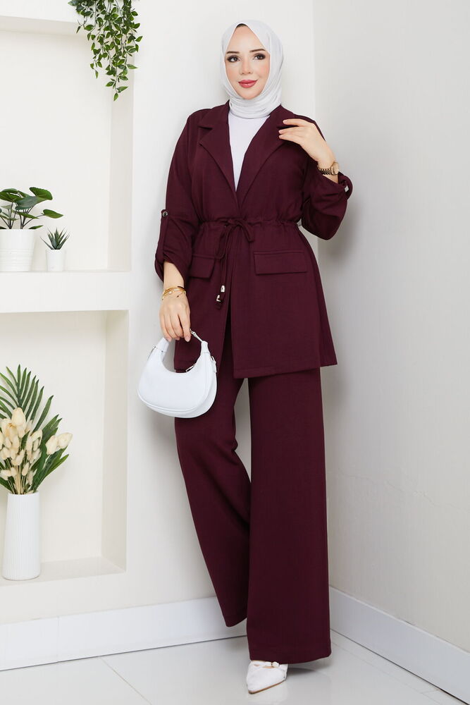 Beli Tünelli Oysho Pantolon Takım Bordo