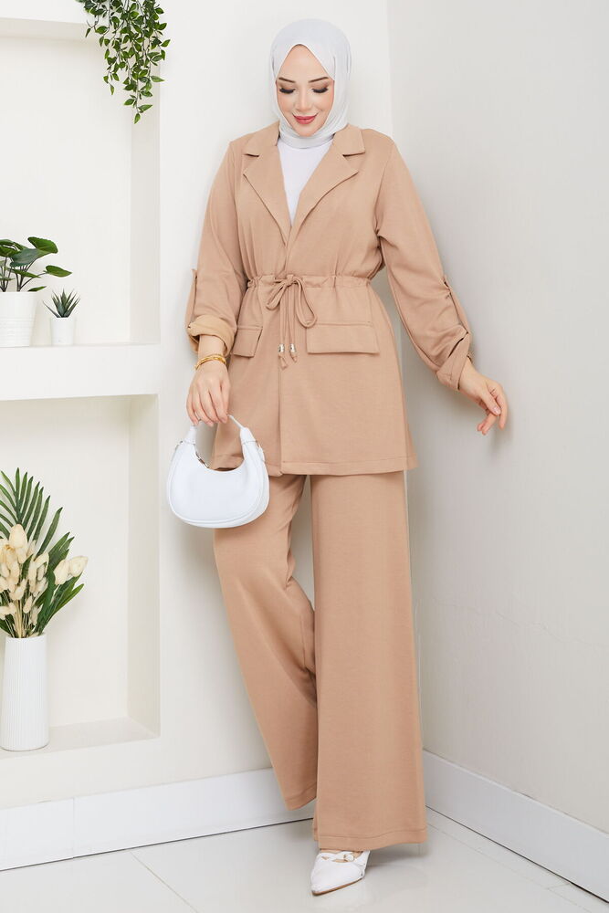 Beli Tünelli Oysho Pantolon Takım Bej