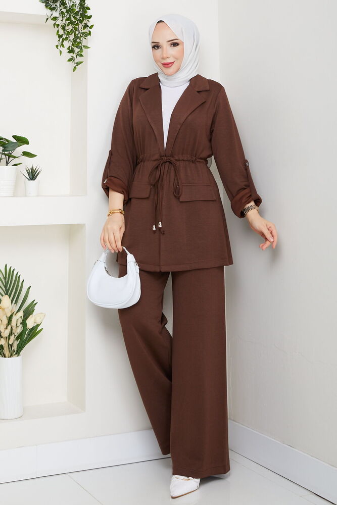Beli Tünelli Oysho Pantolon Takım Kahve