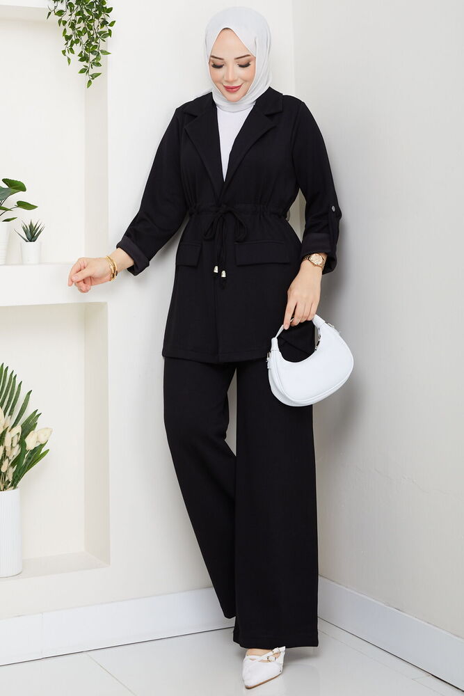 Beli Tünelli Oysho Pantolon Takım Siyah