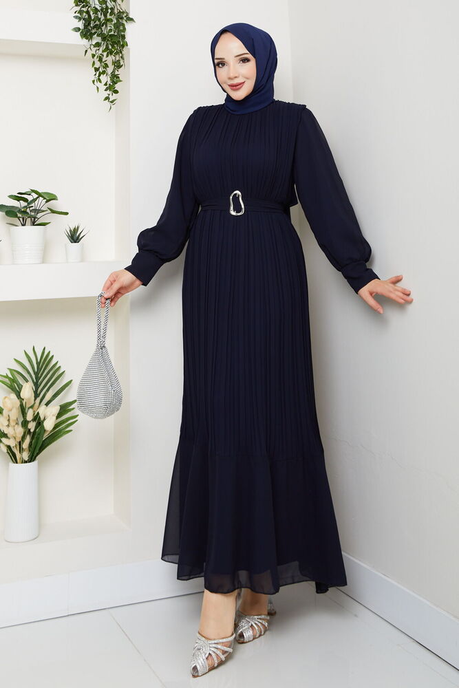 Kemer Detaylı Şifon Abiye Laci