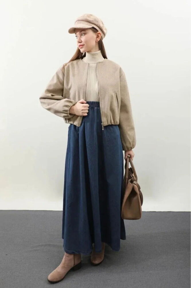 Kaşe Bomber Ceket Bej