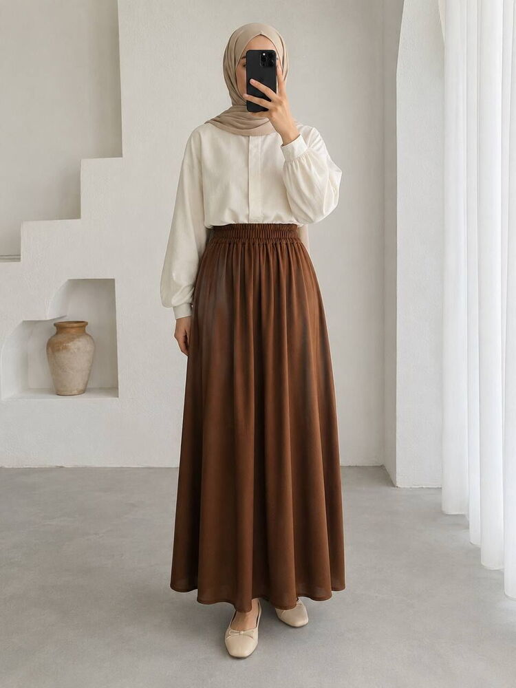 Beli Lastikli Aerobin Etek Kahve