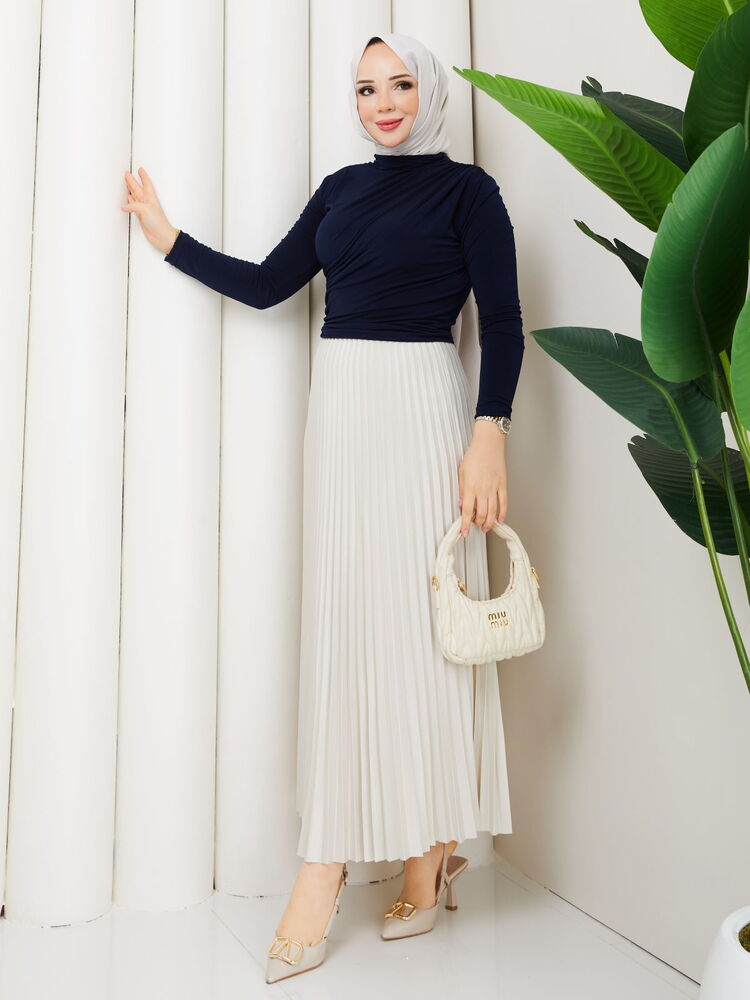 Omuzdan Büzgülü Sandy Bluz Takım Laci