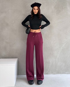 Beli Lastikli Oysho Pantolon Bordo #3