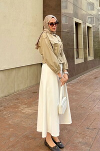 Kloş Scuba Kumaş Etek Beyaz #3