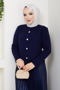 Önü Düğmeli Triko Etek Takım Laci #3