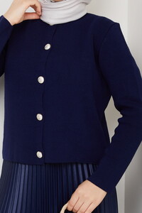 Önü Düğmeli Triko Etek Takım Laci #4