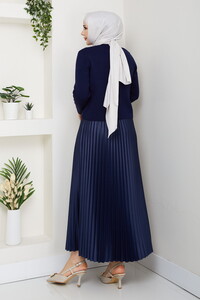 Önü Düğmeli Triko Etek Takım Laci #5