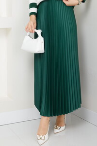 Çizgili Hırkalı Etekli Kombin Zümrüt #4