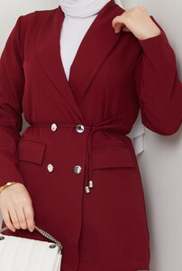 Blazer Ceket Tesettür Takım Bordo #4