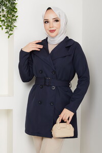 Kemerli Basic Trençkot Laci #3