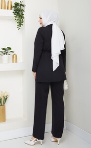 Blazer Ceket Tesettür Takım Siyah #5