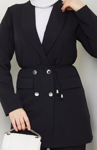 Blazer Ceket Tesettür Takım Siyah #4