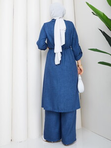 Bağlamalı Uzun Keten Pantolon Takım Laci #5