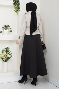 Etek Üstü Kısa Trençkot Bej #5