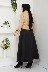 Etek Üstü Kısa Trençkot Vizon #5