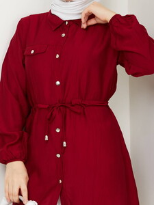 Tünelli Tesettür Tunik Bordo #4