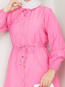 Tünelli Tesettür Tunik Pembe #4
