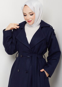 Apoletli Uzun Boy Kaşe Kaban Laci #3