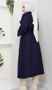 Apoletli Uzun Boy Kaşe Kaban Laci #5