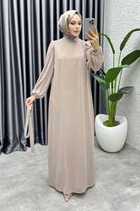 Kemeri Yakası Taşlı Şifon Abiye Vizyon #3