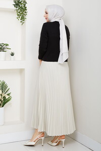 Kalpli Triko Hırkalı Piliseli Etek Takım Siyah #5