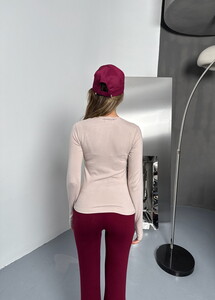 Parmak Detaylı Sandy Bluz Vizon #3