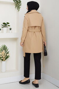 Kruvaze Yaka Trençkot Latte #5