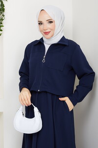 Önü Fermuarlı Etekli Takım Laci #3