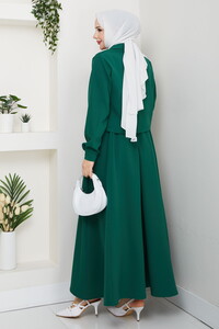 Önü Fermuarlı Etekli Takım Zümrüt #4