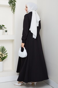 Önü Fermuarlı Etekli Takım Siyah #5