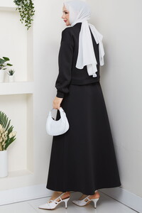 Çıtçıtlı Scuba Etekli Takım Siyah #5