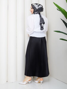 Gipe Detaylı Piliseli Etek Takım Siyah #3