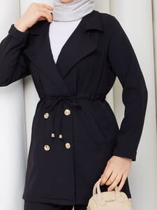 Beli Tünelli Blazer Takım Siyah #4