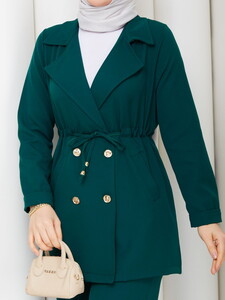 Beli Tünelli Blazer Takım Zümrüt #4