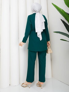Beli Tünelli Blazer Takım Zümrüt #5