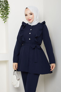 Fırfır Detaylı Pantolonlu Takım Laci #3