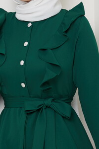 Fırfır Detaylı Pantolonlu Takım Zümrüt #4