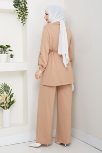 Beli Tünelli Oysho Pantolon Takım Bej #5