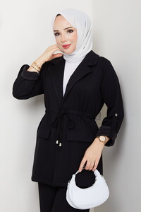 Beli Tünelli Oysho Pantolon Takım Siyah #3