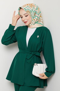 Kemer Detaylı Pantolonlu Takım Zümrüt #3