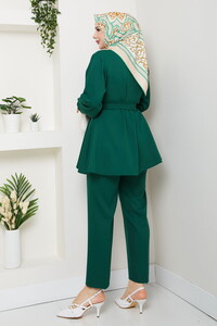 Kemer Detaylı Pantolonlu Takım Zümrüt #5