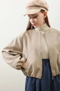 Kaşe Bomber Ceket Bej #4